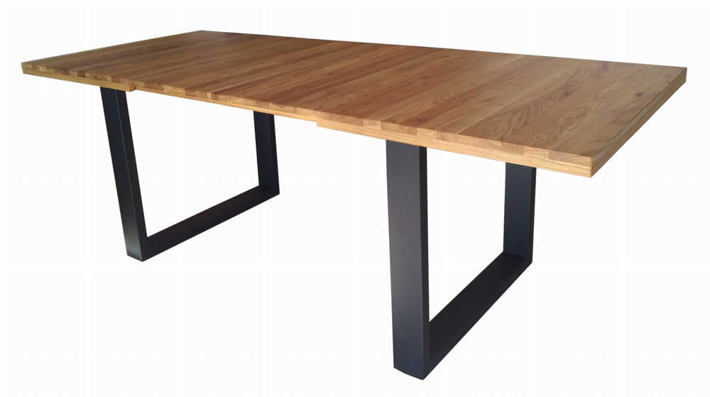 Stół Falko 140x90 rozkładany + 2x40 cm Lity Dąb z metalem