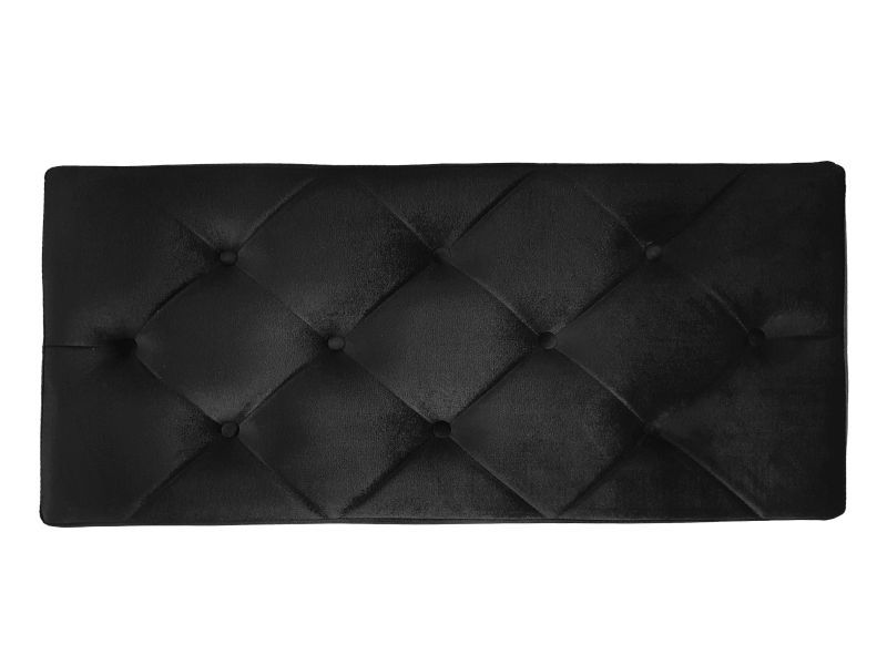 Nowoczesna ławeczka pikowana ST 780 Glamour Silver Siedzisko czarny velvet