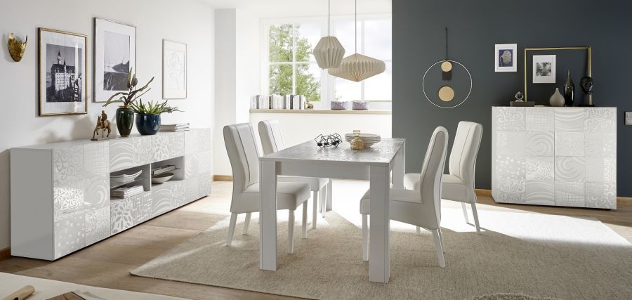 Komoda Wysoka 2D Lakier Biały Połysk MIRO 209083-04 Komoda Wysoka 2D Lakier Biały Połysk MIRO 209083-04