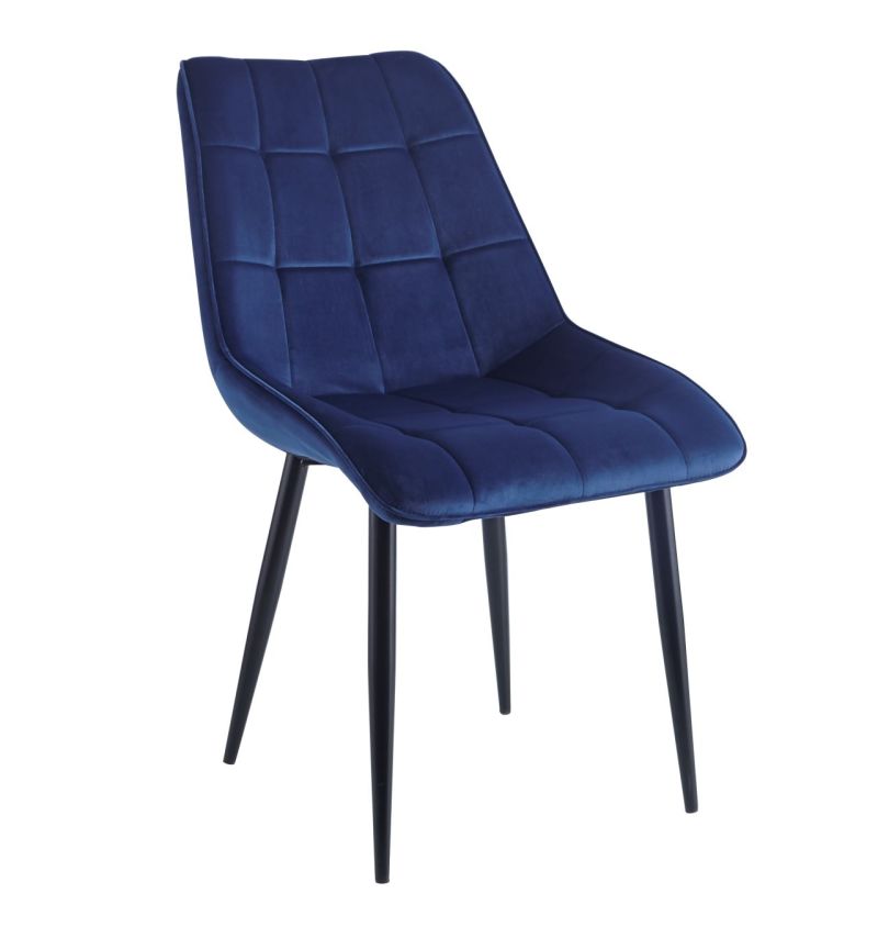 Nowoczesne krzesło FU-262 nogi w kolorze czarnym tkanina velvet granatowy 