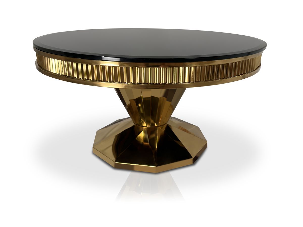 Ława stolik kawowy  T-910 80cm czarny Glamour Gold stal szlachetna w kolorze złotym