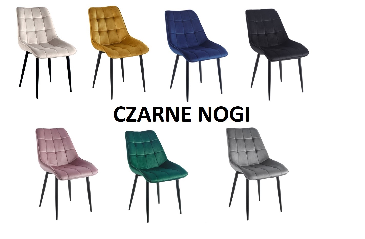 Nowoczesne krzesło pikowane FU-262 nogi w kolorze czarnym tkanina typu velvet 