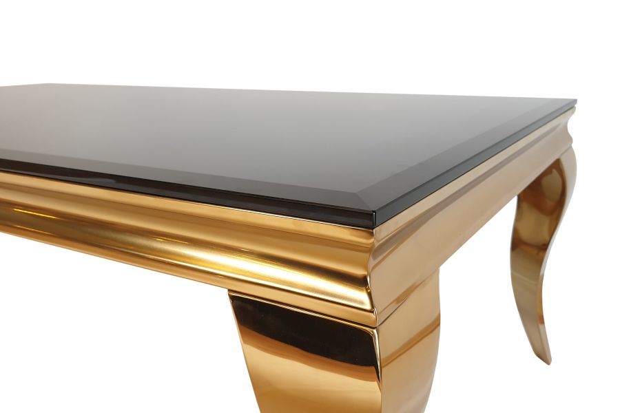Ława stolik kawowy t 780 130x70 czarny Glamour Gold stal szlachetna w kolorze złotym