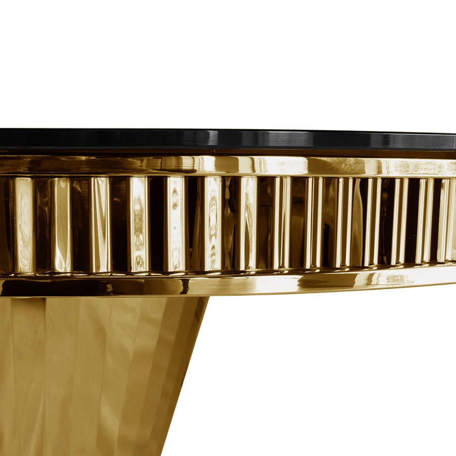 Złoty stół okrągły Glamour średnica 100cm czarny T-910 Gold nowoczesny w kolorze złotym