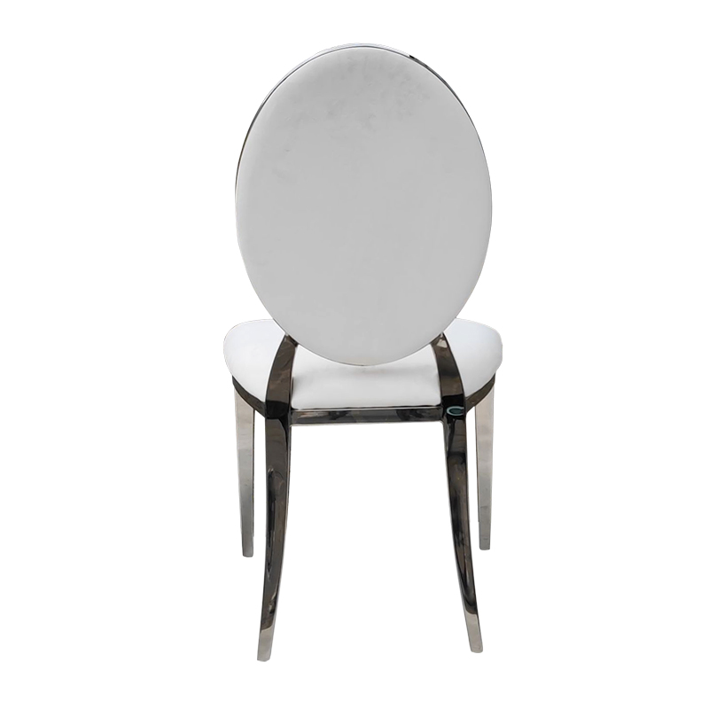 Krzesło chromowane FT 83 Glamour-Silver biały velvet Louis ludwik