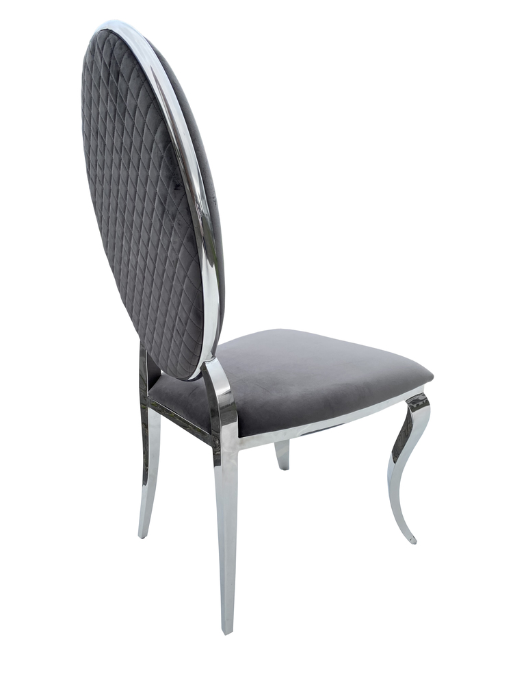 Nowoczesne krzesło chromowane FT-220H velvet szary Glamour-Silver