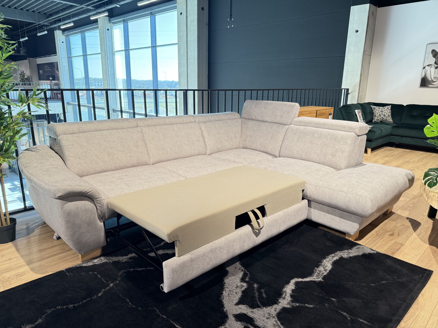 Narożnik z funkcją spania Trend Des Sofa Line 2,5F-E-1HT/BK