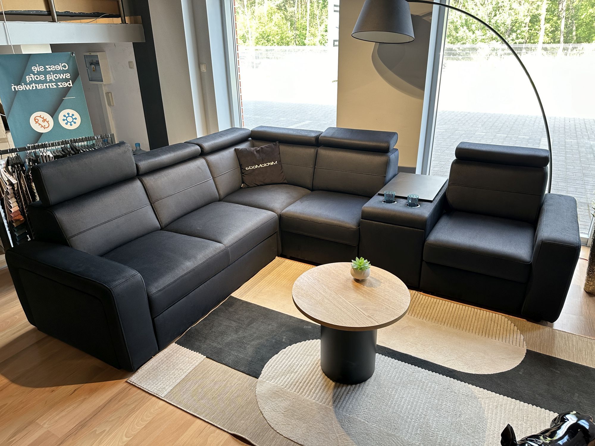 Narożnik rozkładany,  z barkiem Basic Ideal sofa