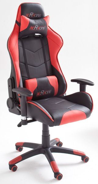 Fotel biurowy sportowy MC RACING 5 ekoskóra czarno-czerwony