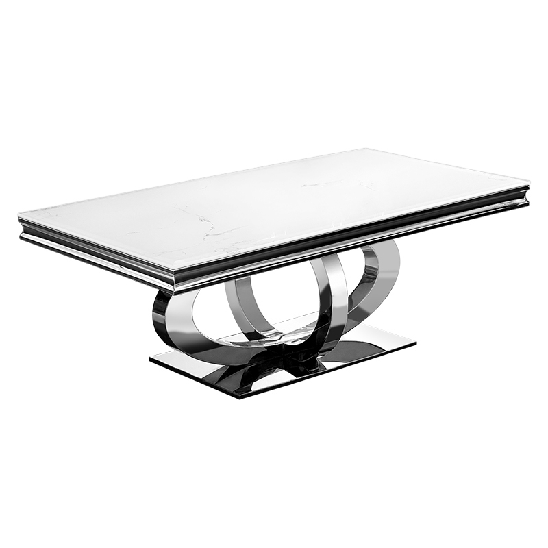 Ława stolik kawowy 130x70 biały Glamour Silver t 955