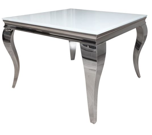 Ława stolik kawowy end 80x80 biały Glamour Silver t 780 w kolorze srebrnym
