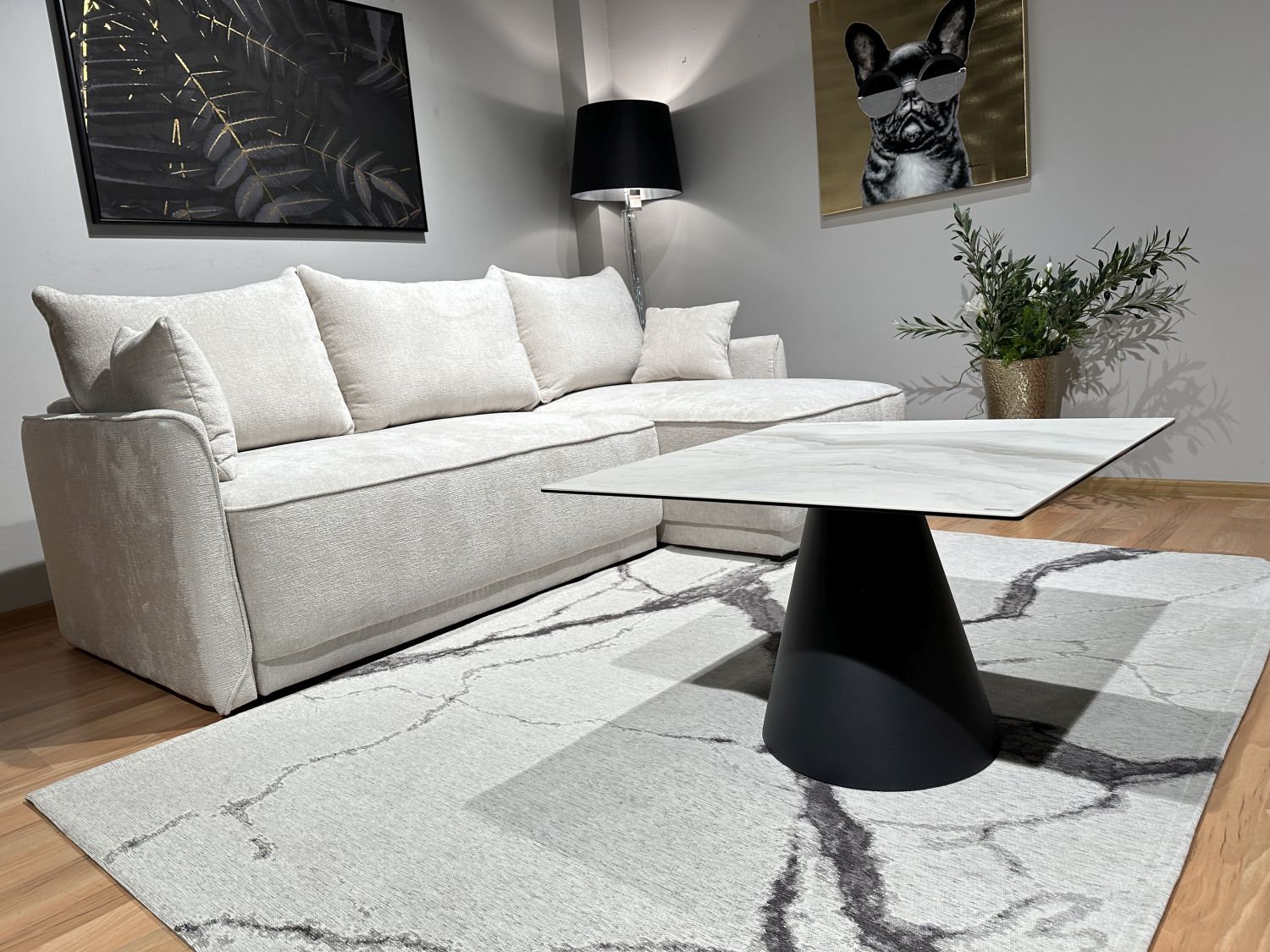 Stolik kawowy spiek kwarcowy Imperio 73x73cm 