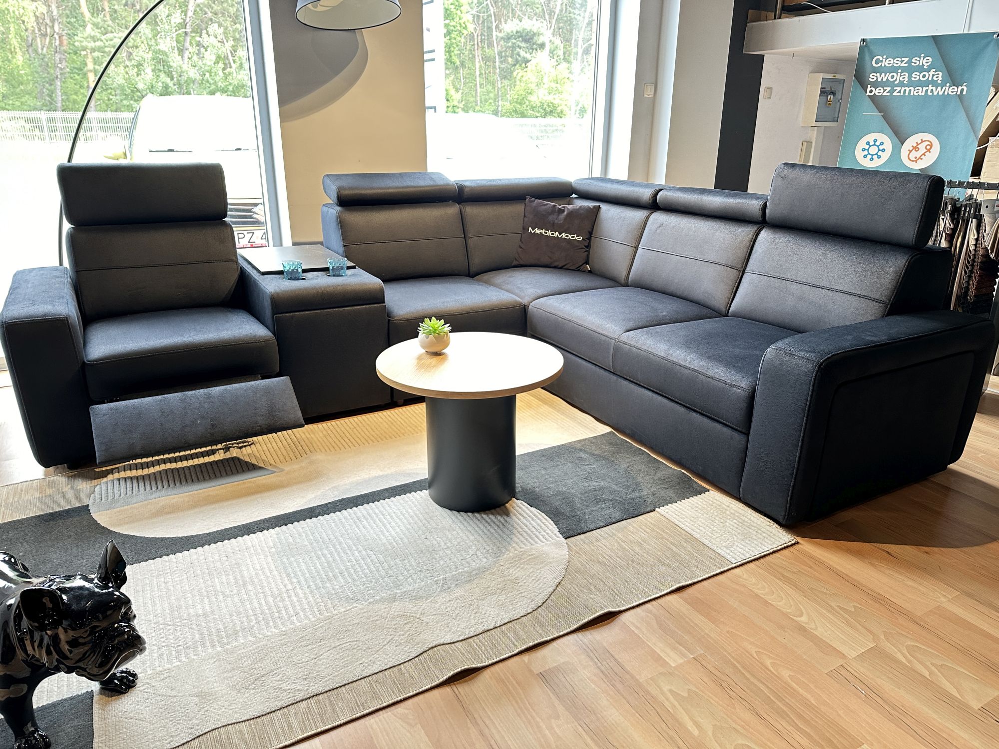 Narożnik rozkładany,  z barkiem Basic Ideal sofa
