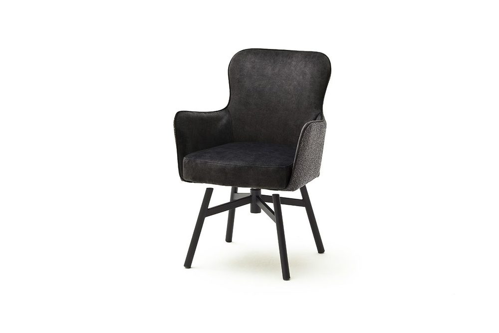 Krzesło Sheffield z obrotowym siedziskiem 360° nogi czarne sprężyny kieszeniowe