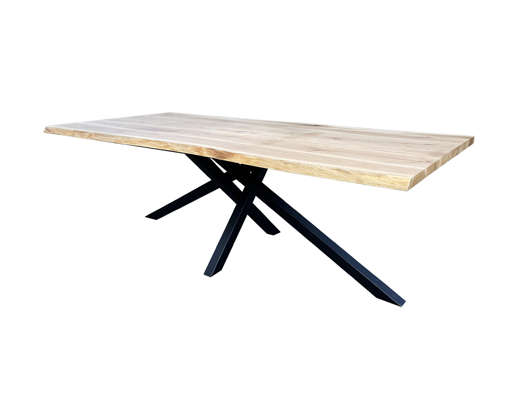 Stół Classic 180x100 dąb lity podstawa typu gwiazda krawędź naturalna na wymiar