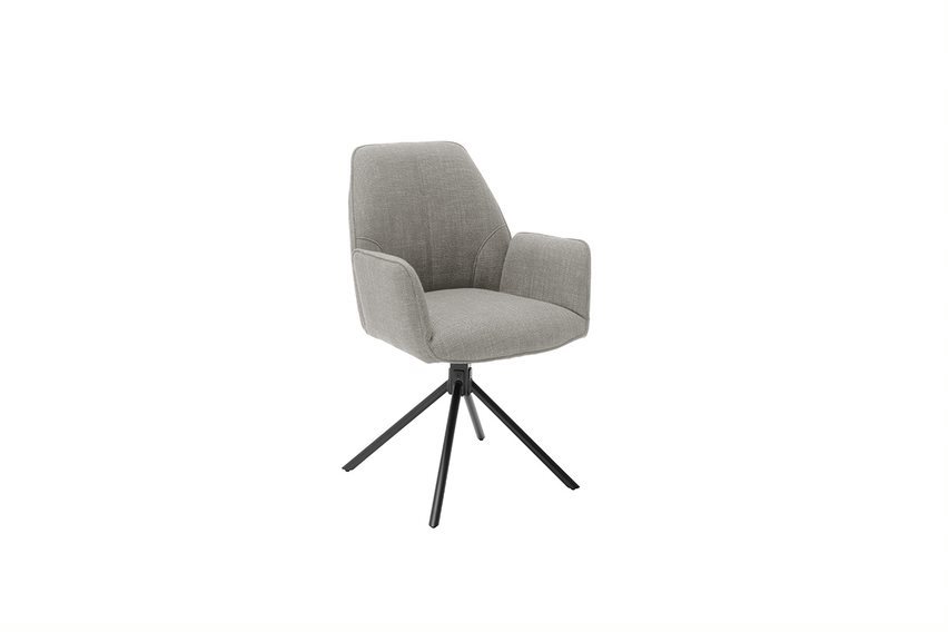 Krzesło z podłokietnikami Pemba z PEAS03CX obrotowym siedziskiem na 4 nogach skośnych tkanina cappuccino