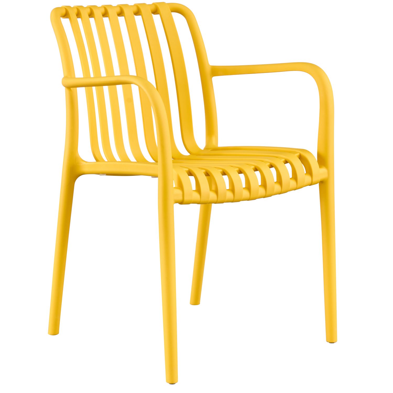 Krzesło ogrodowe Soleo 2 z podłokietnikami sztaplowane Żółte PC-516