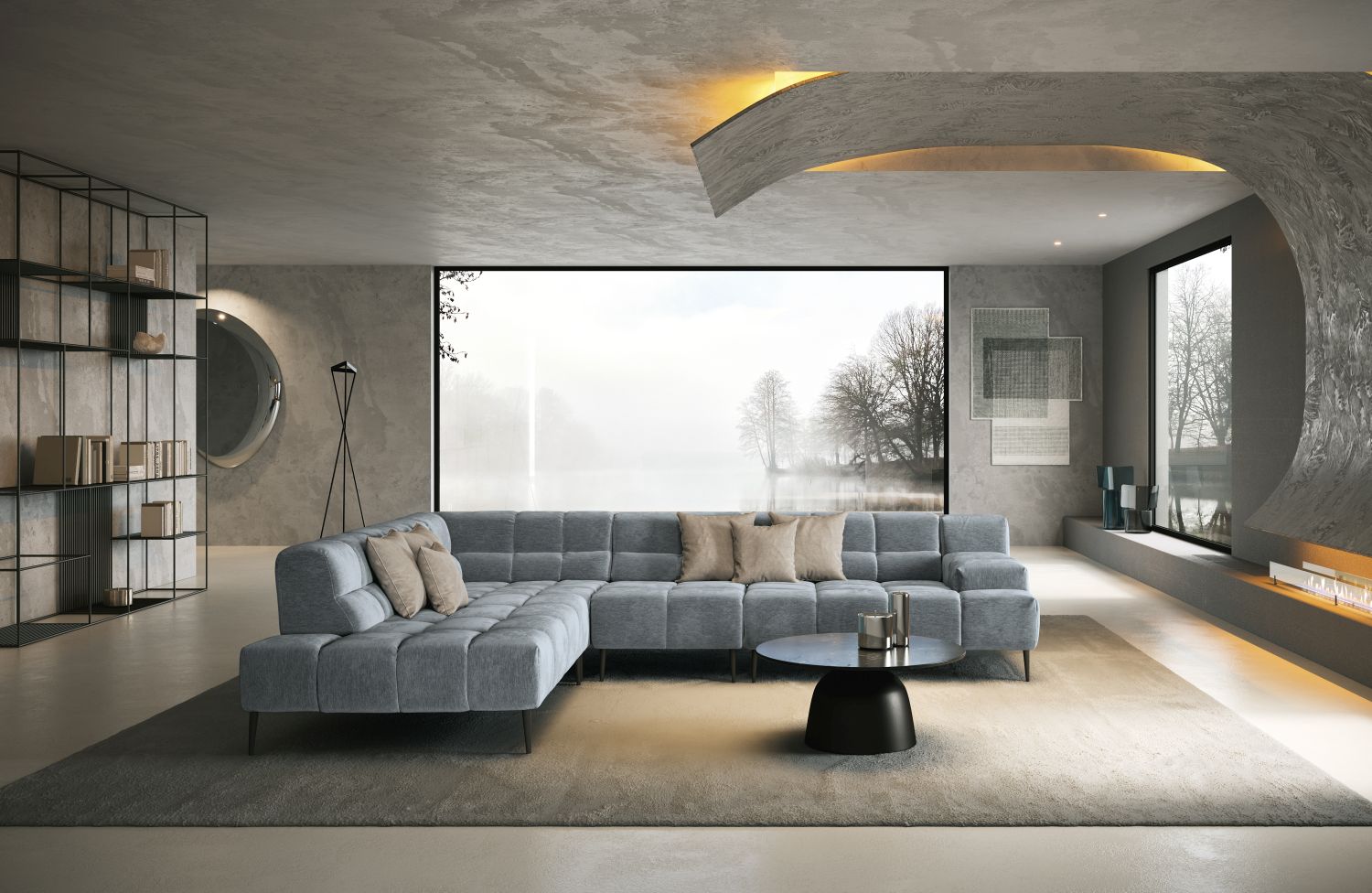Narożnik ekskluzywny Liam pikowany modułowy na wysokich nożkach Designwerk od Minimax Sofa Narożnik ekskluzywny Liam pikowany modułowy na wysokich nożkach Designwerk od Minimax Sofa