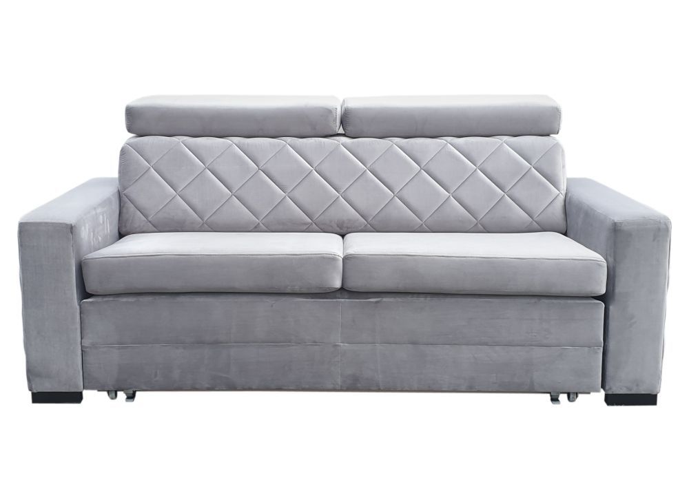 Opal sofa 3-osobowa pikowana, z funkcją spania z regulowanymi zagłówkami
