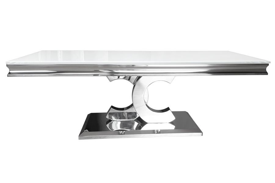 Ława stolik kawowy 130x70 biały  Glamour Silver T 922-1