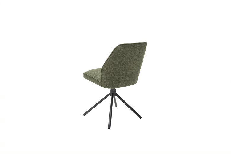 Krzesło Pemba z obrotowym siedziskiem na 4 nogach skośnych tkanina oliwka