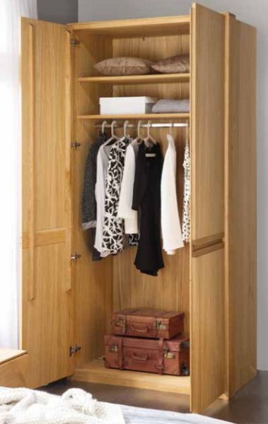 Szafa 2 drzwiowa ubraniowa półka/drążek Atlanta Dekort Typ 02 drewniana