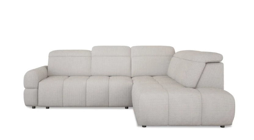 Narożnik Mateo L z elektrycznie wysuwanym siedziskiem i regulowanymi zagłówkami Wersal 