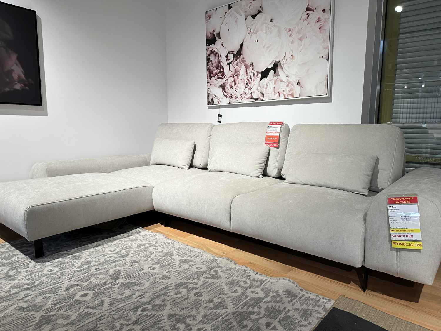 Narożnik Milan z funkcją spania , przecena z ekspozycji -28%