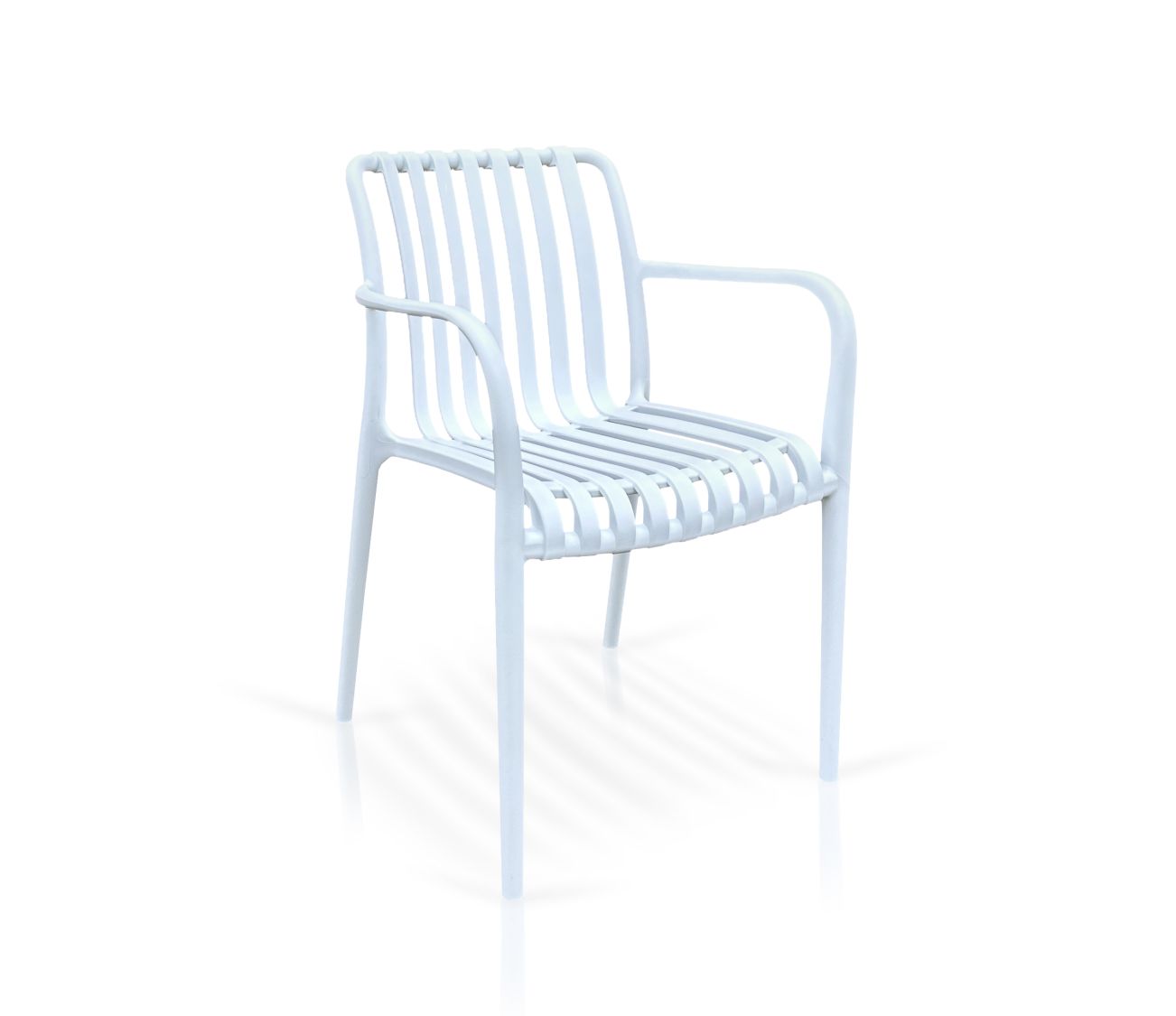 Krzesło ogrodowe Soleo 2 z podłokietnikami sztaplowane Białe PC-516