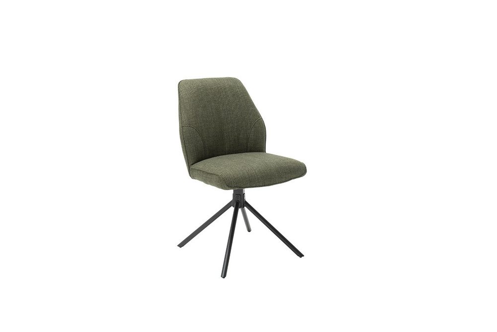 Krzesło Pemba z obrotowym siedziskiem na 4 nogach skośnych tkanina oliwka