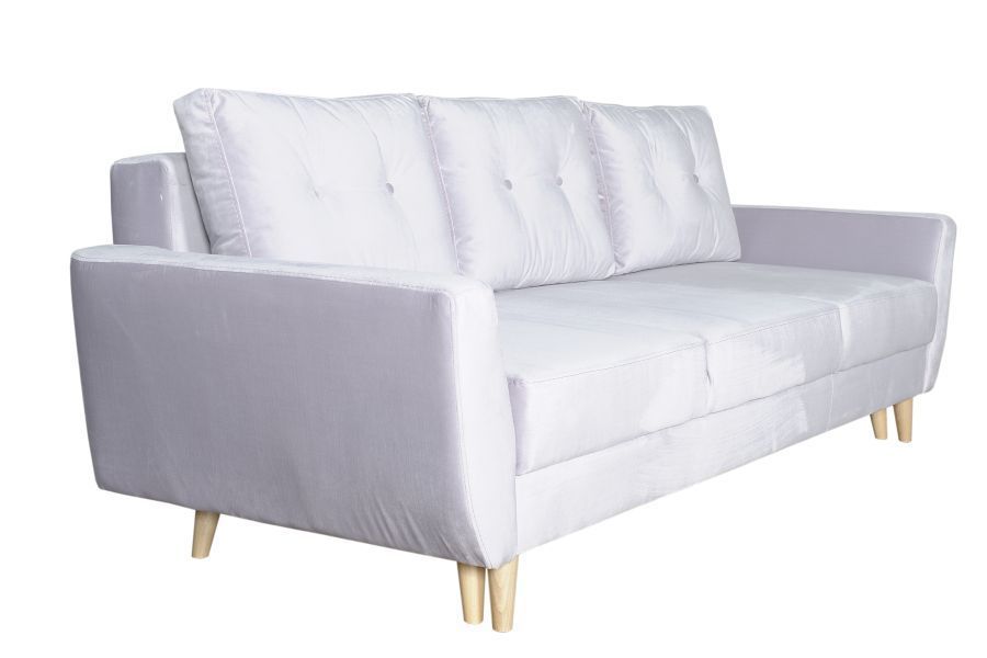 Sixty kanapa 3-osobowa w stylu skandynawskim z funkcją spania wysokie nogi
