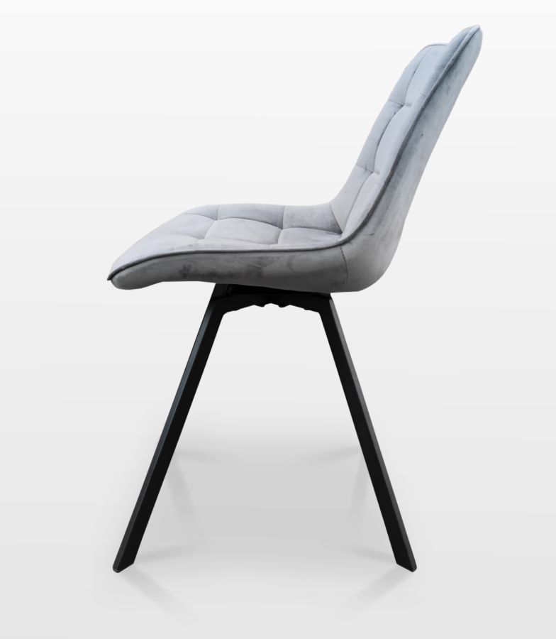 Krzesło Lapo 21137 obrotowe 360 st Kwadrat w skandynawskim stylu szary velvet 22