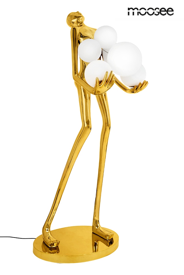 Lampa podłogowa Human GOLD PREMIUM Moosee czarna MSE1501100427 białe kule 