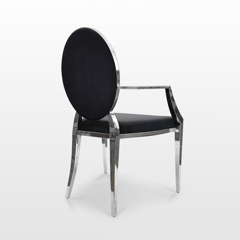 Nowoczesne krzesło chromowane z podłokietnikami i guzikami FT 83ARM Glamour
