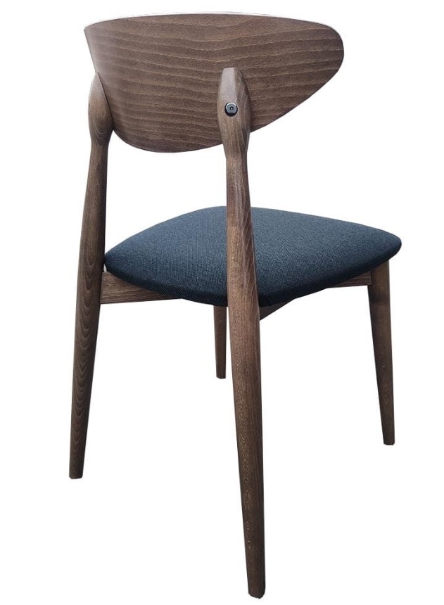 Lusi krzesło drewniane z tapicerowanym siedziskiem jadalnia lata 60