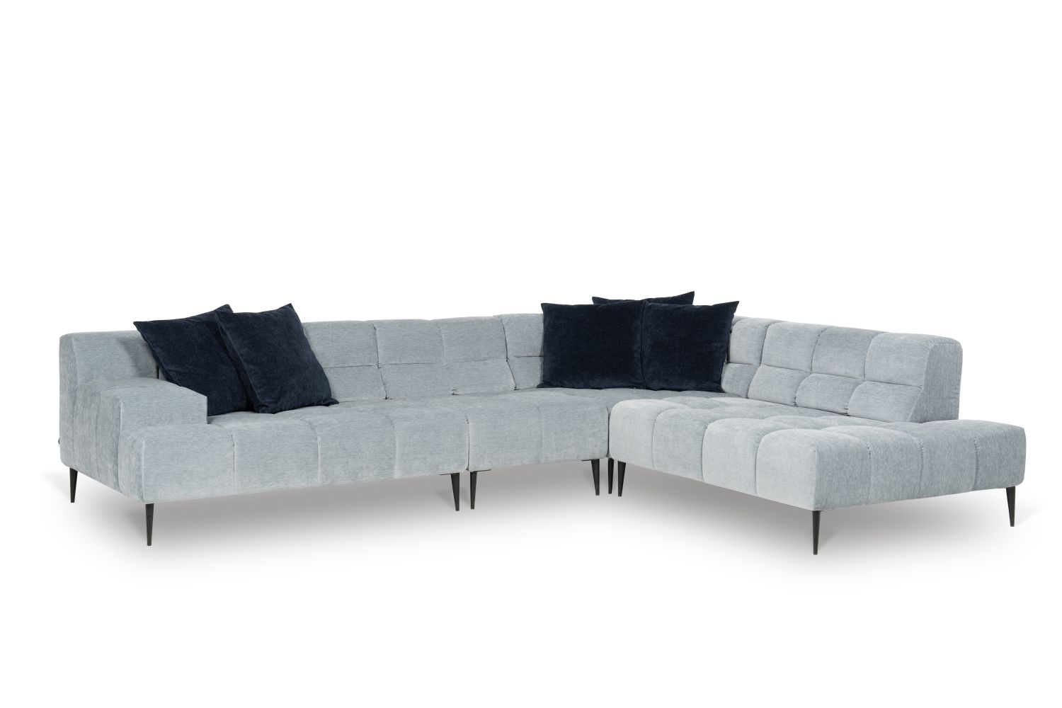 Narożnik ekskluzywny Liam pikowany modułowy na wysokich nożkach Designwerk od Minimax Sofa