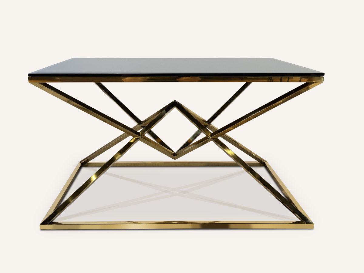 Ława stolik kawowy nowoczesny BC-303 100x60cm czarny Glamour Gold złoty