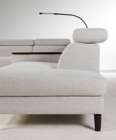 Narożnik Tulipano z funkcją spania pojemnikiem na pościel Sofa Tulipano ze stelażem włoskim z barkiem Vero