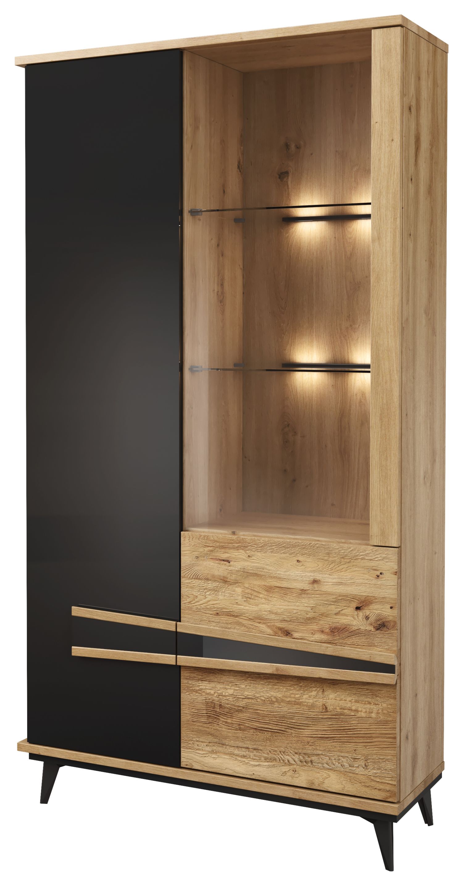 Witryna podwójna 1DS2D prawa z oświetleniem ETNA Mebin 