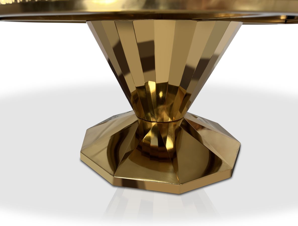 Ława stolik kawowy  T-910 80cm czarny Glamour Gold stal szlachetna w kolorze złotym