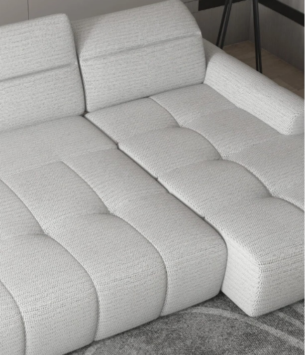 Narożnik Mateo S z elektrycznie wysuwanym siedziskiem i regulowanymi zagłówkami Wersal 