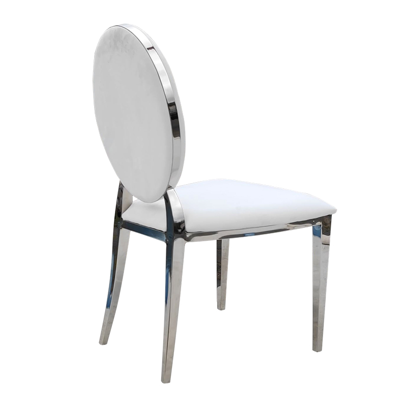 Krzesło chromowane FT 83 Glamour-Silver biały velvet Louis ludwik