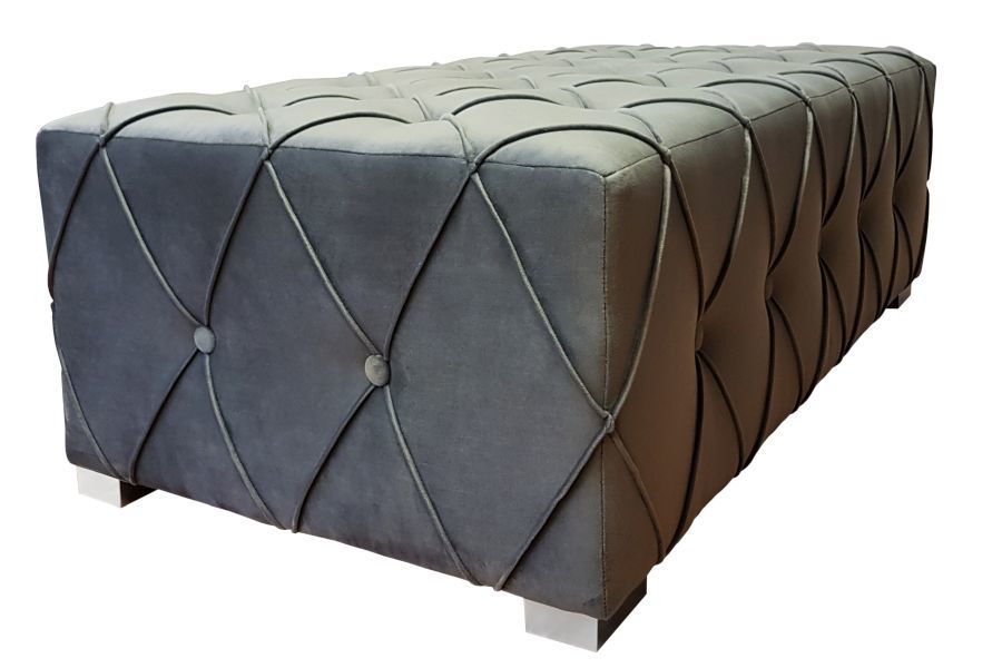 DIVA pufa - duża pikowana 59x116 cm siedzisko salon przedpokój sypialnia