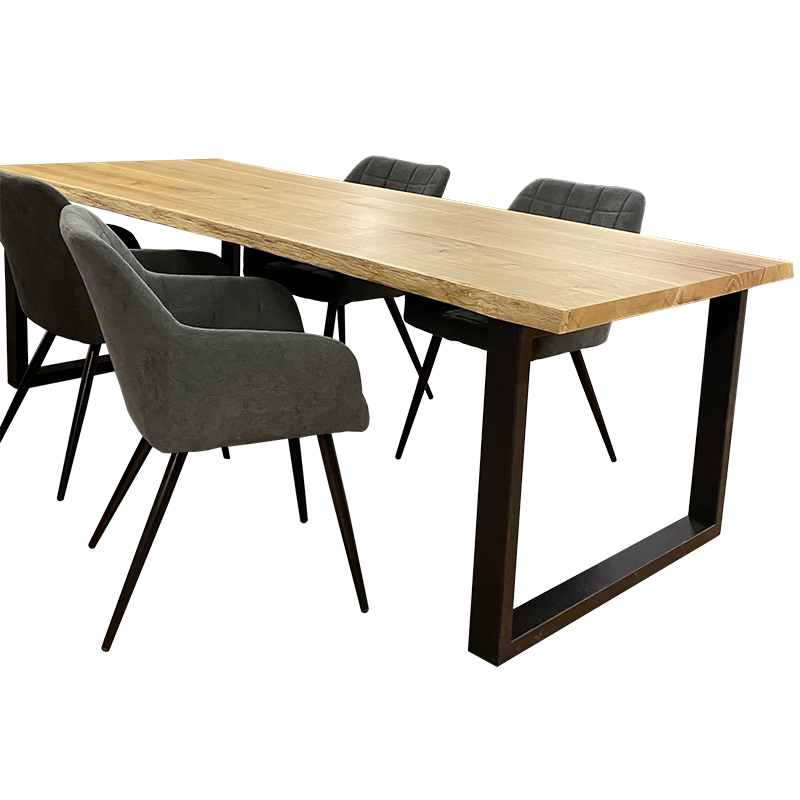 Stół Classic 160x90 dąb lity krawędź naturalna płozy metalowe, na wymiar
