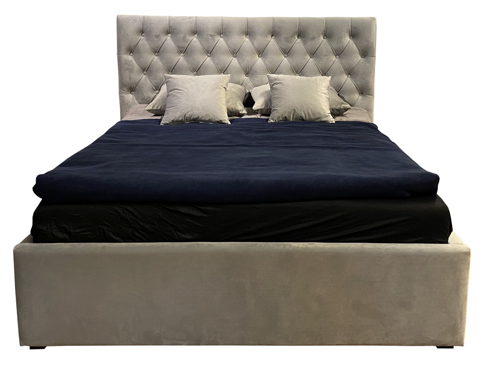 Łóżko tapicerowane Venezia II 160x200 bez pojemnika z pikowanym zagłówkiem glamour