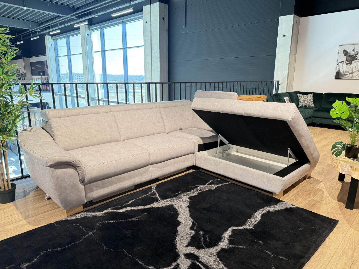 Narożnik z funkcją spania Trend Des Sofa Line 2,5F-E-1HT/BK