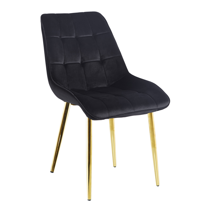 Nowoczesne krzesło FU-262 nogi w kolorze złotym tkanina velvet w stylu Glamour