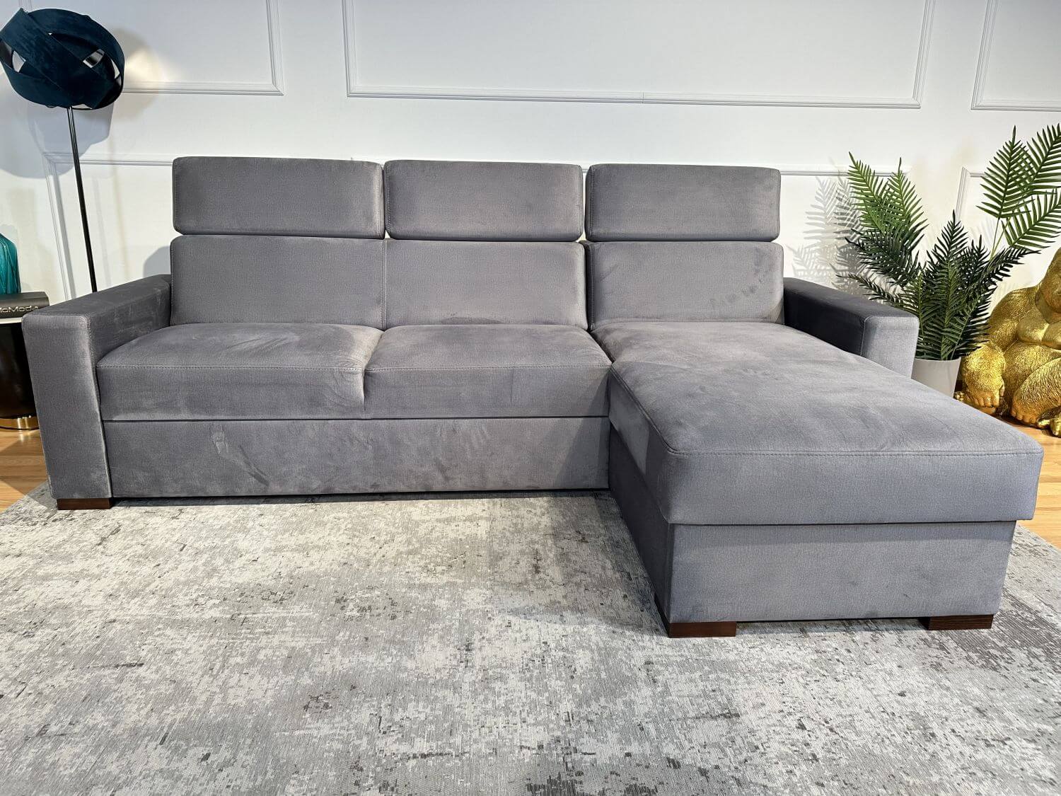 Malaga S narożnik z regulowanymi zagłówkami funkcją spania i pojemnikiem