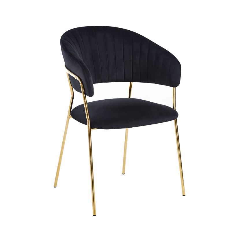 Nowoczesne krzesło FU-4 w kolorze złotym tkanina velvet w stylu Glamour
