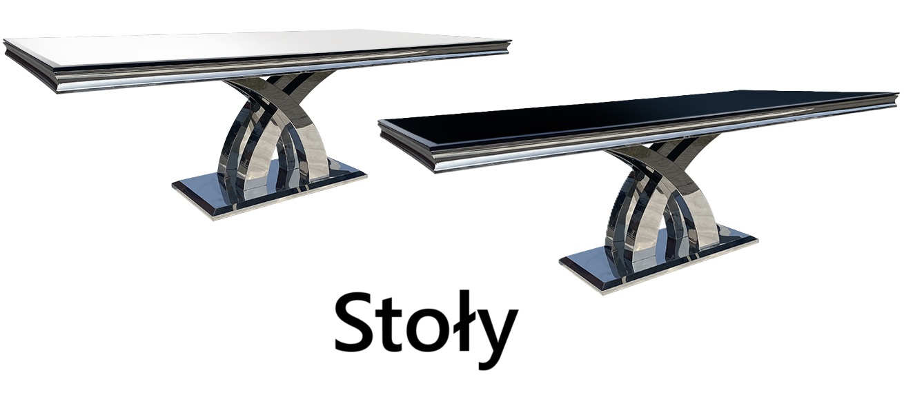 Stół Glamour Silver 220x110 cm czarny T 970 BLAT CZARNE SZKŁO